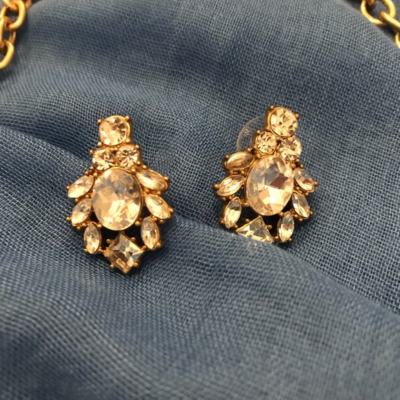 NWOT JCREW Diamond Statement Necklace & Earrings - Picture 3 of 4